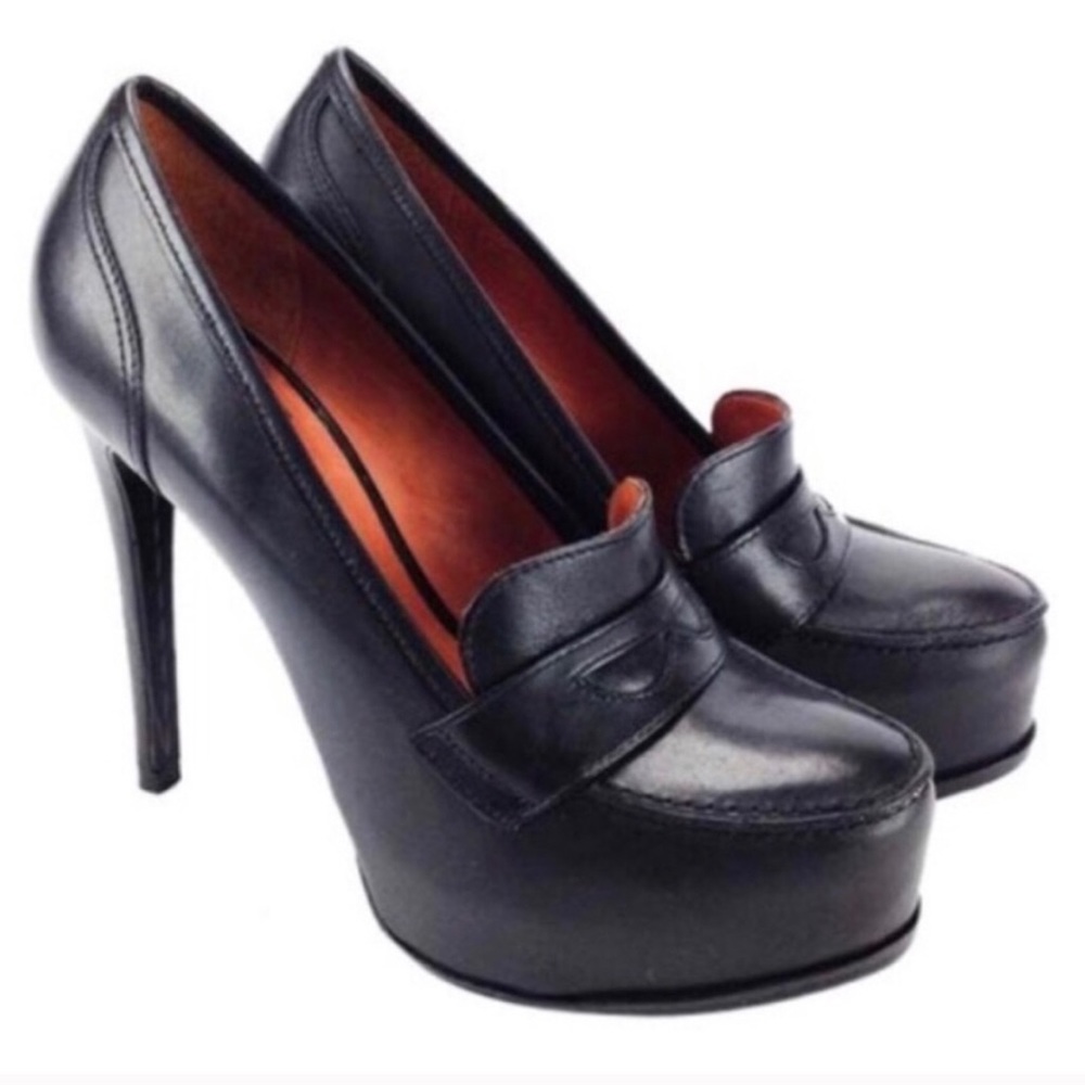 Pour la Victoire Platform Loafer Heel Black 7